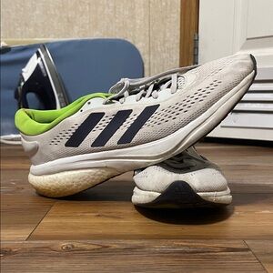 Adidas White and Neon Green Running Shoes